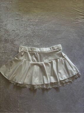 NWT Avidlove XL White Lace Trim Mini Skirt Coquette Y2K